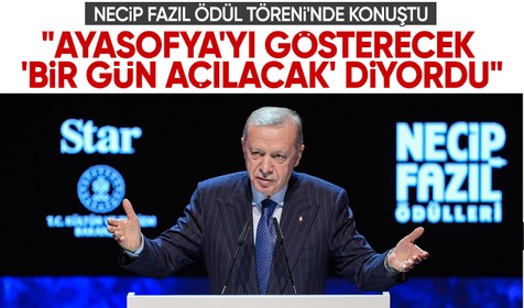 Cumhurbaşkanı Erdoğan Necip Fazıl Ödülleri Töreni'nde konuştu