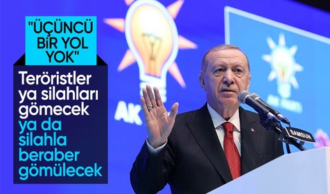 Cumhurbaşkanı Erdoğan'dan net mesaj: Ya silahları gömecekler ya da silahla beraber gömülecekler