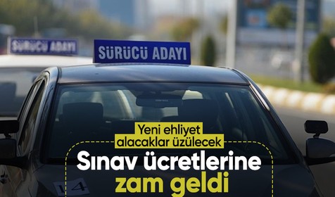 Direksiyon sınav ücretlerine zam geldi