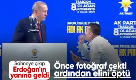 Cumhurbaşkanı Erdoğan şaştı kaldı! Sahneye çıkıp yanına geldi, sonrasında yaşananlar bomba