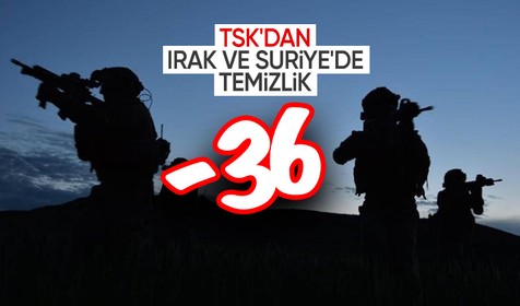 MSB: Suriye ve Irak'ın kuzeyinde yapılan operasyonlarda 36 terörist etkisiz hale getirildi