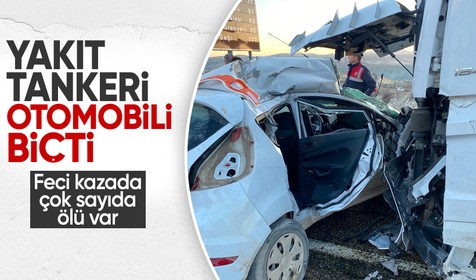 Adıyaman'da yakıt tankeri ile otomobil çarpıştı: 4 ölü