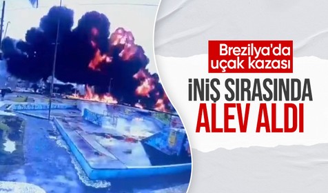 Brezilya'da uçak kazası: İnişe geçmek üzereyken alev aldı