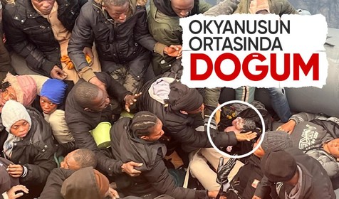 Okyanusun ortasındaki göçmen botunda doğum