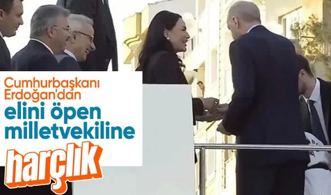 Cumhurbaşkanı Erdoğan'dan elini öpen Aydın milletvekili Seda Sarıbaş'a 200 TL harçlık