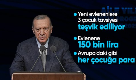 Cumhurbaşkanı Erdoğan'dan peş peşe müjdeler! 81 ilde evleneceklere faizsiz kredi desteği, doğum desteği..