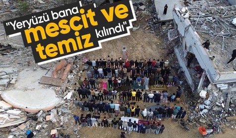 Han Yunus'ta Filistinliler enkaz arasında cuma namazı kıldı