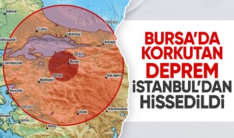 Bursa'da 4 büyüklüğünde deprem meydana geldi: İstanbul'dan da hissedildi