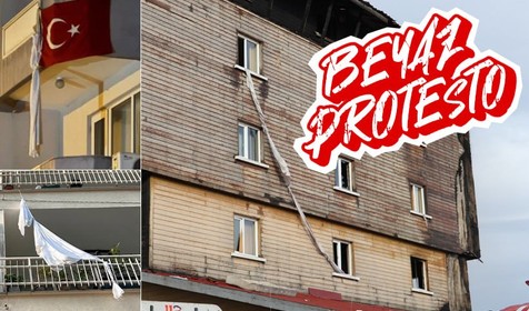 Grand Kartal Otel'deki facianın ardından beyaz çarşaf protestosu!