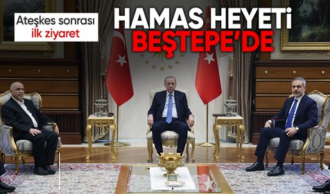 Ateşkes sonrası ilk ziyaret! Cumhurbaşkanı Erdoğan Hamas heyetini kabul etti