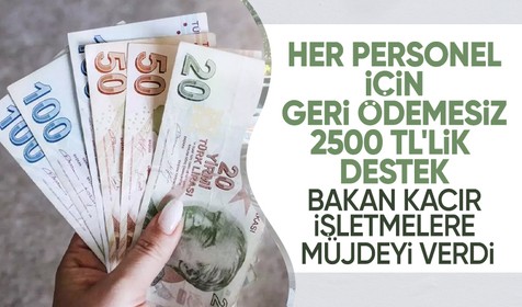 Bakan Kacır duyurdu! İşletmelerde çalışan her personel için geri ödemesiz destek müjdesi