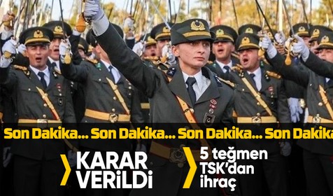 Kılıçlı yemin töreninde karar verildi: 5 teğmene ihraç
