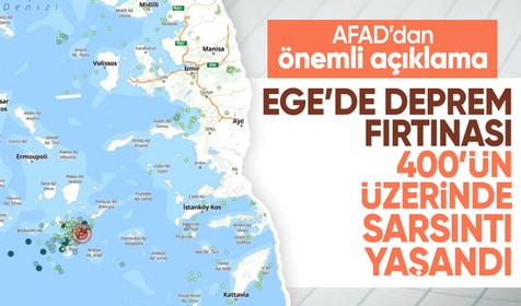 Ege'de bir haftada 400'ün üzerinde sarsıntı meydana geldi