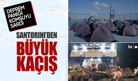 Santorini'de depremler durmuyor! Kaçış başladı, gemiler peş peşe kalkıyor