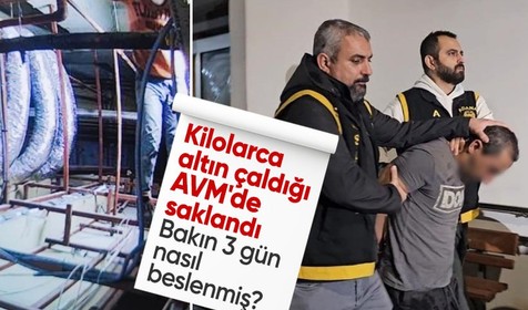La Casa De Adana! Adana'da AVM'deki kuyumcudan 3 kilo altın ve 100 bin TL çalan hırsız 3 gün sonra havalandırma boşluğunda yakalandı