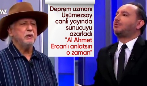 Deprem uzmanı Şener Üşümezsoy canlı yayında sunucuyu azarladı: Al Ahmet Ercan'ı anlatsın o zaman
