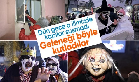 Edirne'de 'Bocuk Gecesi' kutlamalarından renkli kareler