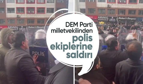 DEM Parti Van milletvekili Mahmut Dindar'dan polis ekiplerine saldırı