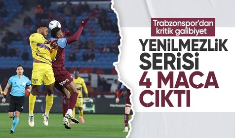 Trabzonspor'dan kritik galibiyet: Yenilmezlik serisi 4 maça çıktı