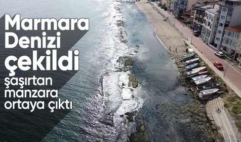 Marmara Denizi 10 metre çekildi, Kral Yolu ortaya çıktı
