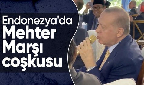 Cumhurbaşkanı Erdoğan'ın Asya turu devam ediyor! Endonezya'da Mehter Marşı'na eşlik etti