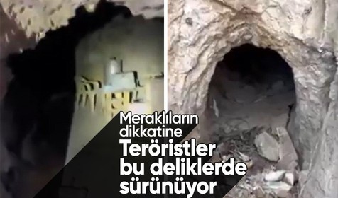 Mehmetçik PKK'lı teröristlerin kaldığı mağaraları görüntüledi