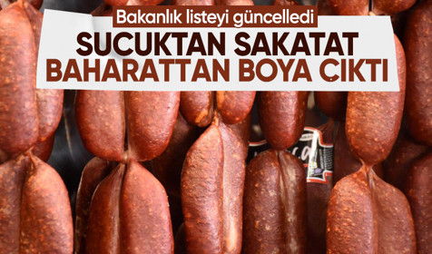 Bakanlık yeni liste yayımladı: Sucuktan sakatat, baharattan boya çıktı
