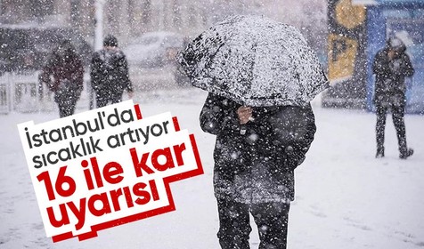 İstanbul'da sıcaklık yükseliyor! 16 ile kar uyarısı