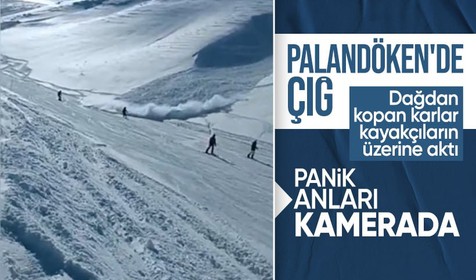 Palandöken'de çığ! Dağdan kopan kar kayak merkezinin pistine aktı