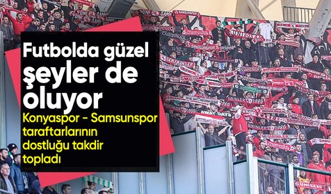 Futbolda güzel anlar: Konyaspor - Samsunspor dostluğu maçın önüne geçti