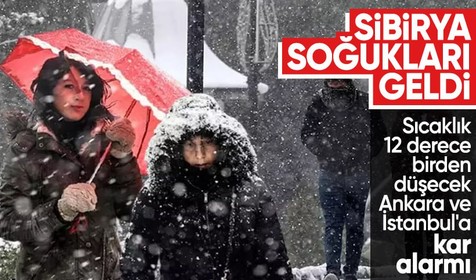 Sibirya soğukları başladı! Sıcaklık 12 derece düşecek: Ankara ve İstanbul'a kar alarmı