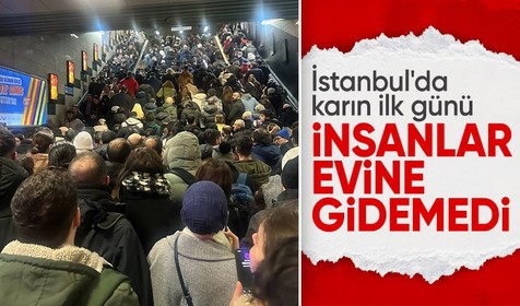İstanbul'da karın ilk gününde vahim görüntüler! Vatandaş evine gidemedi, metro istasyonları doldu taştı