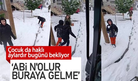 Sultanbeyli'de çocuklar kar küreme ekiplerine isyan etti: Abi bırakın da oynayalım