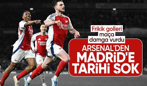 Arsenal'den Real Madrid'e tarihi şok! Declan Rice frikiklerle yıldızlaştı