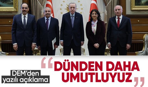 Cumhurbaşkanı Erdoğan ile görüştüler! Tarihi anların ardından DEM Parti'den yazılı açıklama: Dünden daha umutluyuz