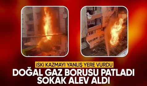Esenyurt’ta İSKİ kazısı sırasında doğalgaz borusu patladı: 2 yaralı, 2 bina hasarlı