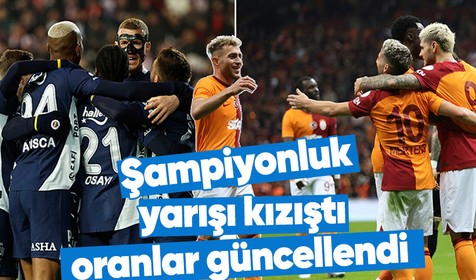 Fenerbahçe, Galatasaray'la puan farkını 3'e indirdi şampiyonluk oranları güncellendi