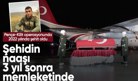 Şehit Uzman Çavuş'un naaşı 3 yıl sonra memleketine getirildi