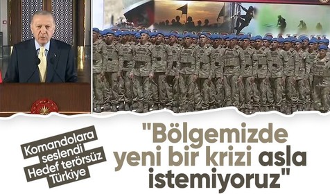 Cumhurbaşkanı Erdoğan'dan komando mezuniyet töreninde önemli açıklamalar: Bölgemizde yeni bir krizin çıkmasını asla istemiyoruz