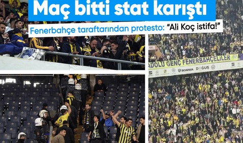 Maç bitti stat karıştı! Fenerbahçe taraftarından protesto: 'Ali Koç istifa'