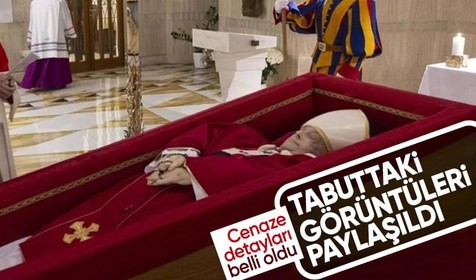 Papa'nın tabuttaki görüntüleri paylaşıldı: Cenaze günü belli oldu
