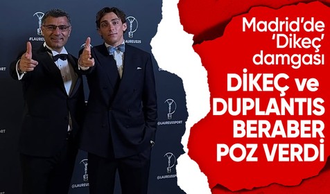 Yusuf Dikeç ve Duplantis, Dikeç'in Paris Olimpiyat Oyunları'nda ikonikleşen pozunu verdi