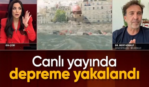 Canlı yayında depreme yakalandılar! tv100 stüdyolarında panik anları