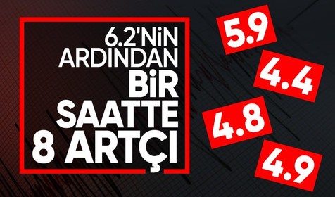 İstanbul'da meydana gelen 6,2'lik depremin ardından en büyüğü 5,9 büyüklüğünde artçılar