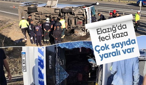 Elazığ'da yolcu midibüsü devrildi: 25 yaralı