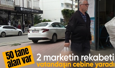 Antalya'da 2 marketin rekabeti vatandaşa yaradı! 50 tane alan var