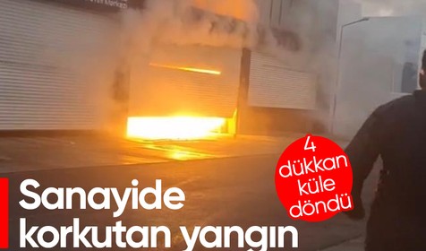 Diyarbakır’da kepenk tamiri sırasında çıkan kıvılcımla 4 dükkan yandı