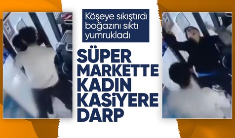Bodrum'daki süper markette dehşet veren darp! Öfkeden deliye dönen adam, iş arkadaşının boğazına yapıştı