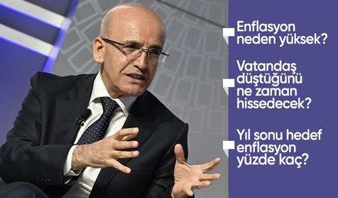 Bakan Mehmet Şimşek yıl sonu enflasyon hedefini yüzde 19-29 arasında açıkladı