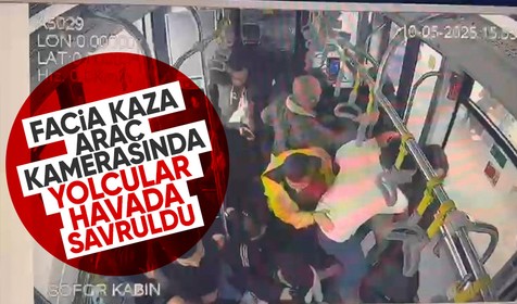 Beylikdüzü’ndeki metrobüs kazası araç kamerasında: Yolcular havada savruldu